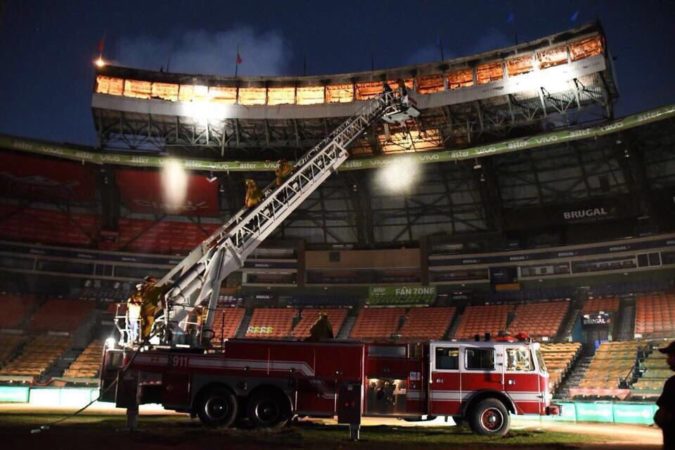 Quisqueya stadium fire latest