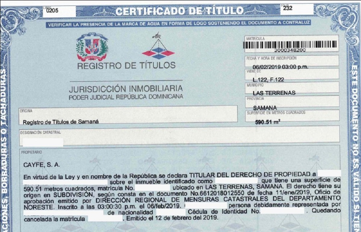 Certificado Propiedad 