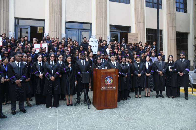 Judges hang up their robes and caps during a nationwide work stoppage
