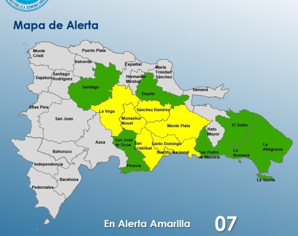 COE issues yellow alert for Santo Domingo and six provinces due to heavy rain