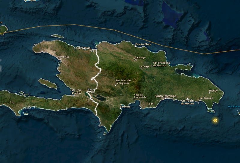 An earthquake was recorded in the Dominican Republic.