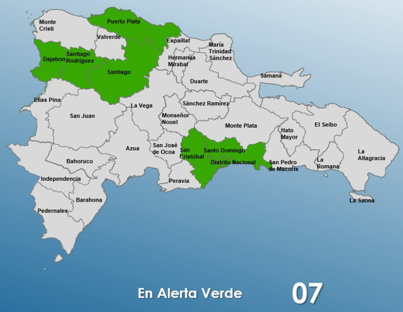 Heavy rain threat prompts green alert in eight areas across Dominican Republic