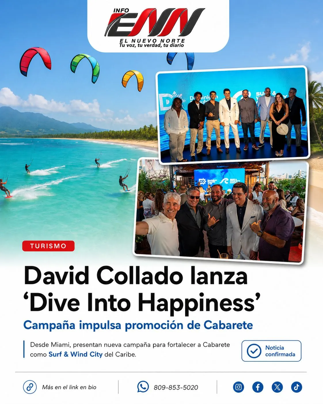 David Collado launches “Dive Into Happiness” campaign to strengthen the promotion of Cabarete