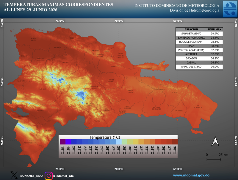 Indomet and NOAA warn that extreme heat in the Dominican Republic will persist for two weeks