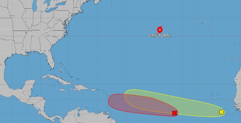 Tropical storm Cristobal forms in the Atlantic